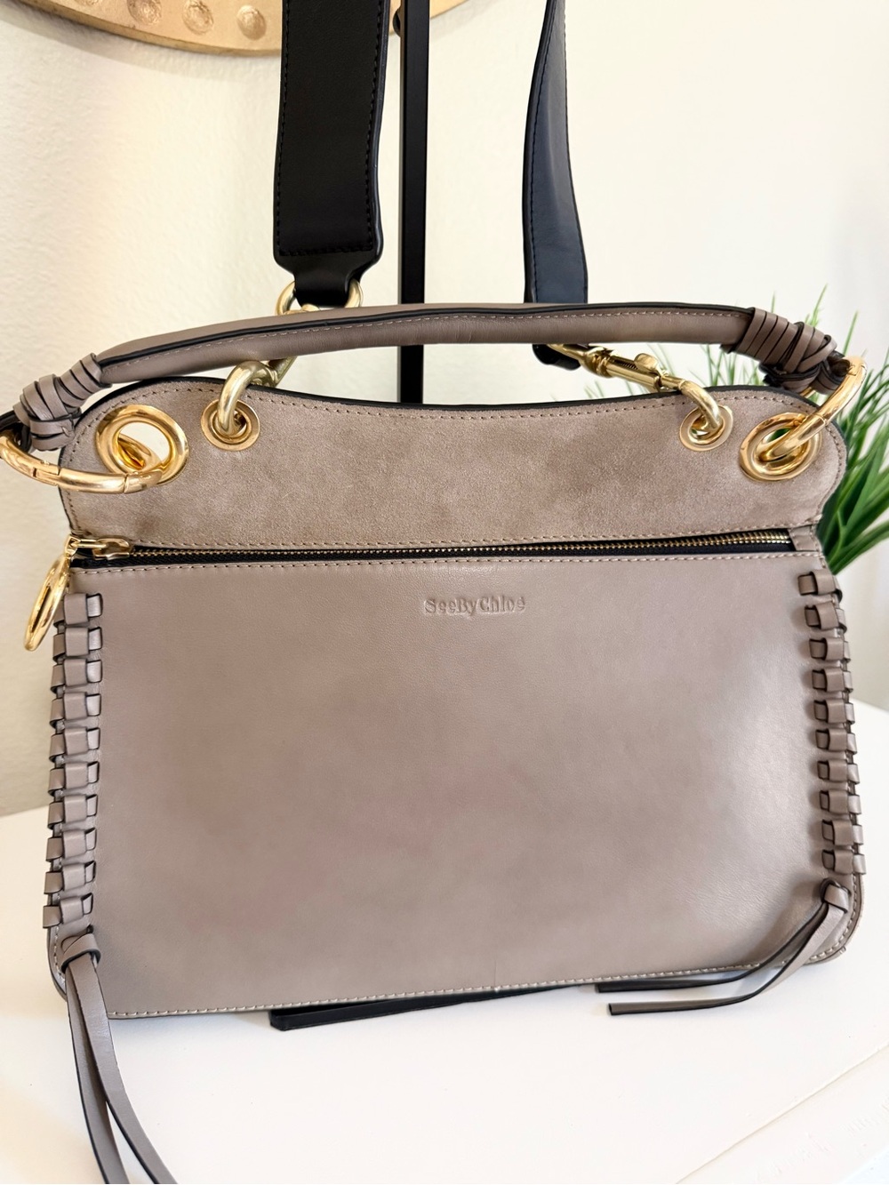 Chloé Tilda Leather and Suede Shoulder Bag